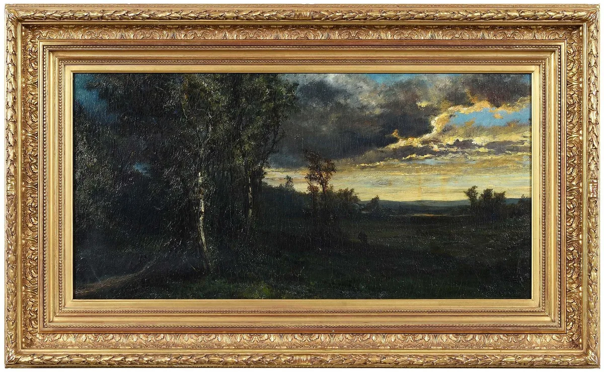 Alexander Wust, Sunset in the Forest, 1868, oil on canvas