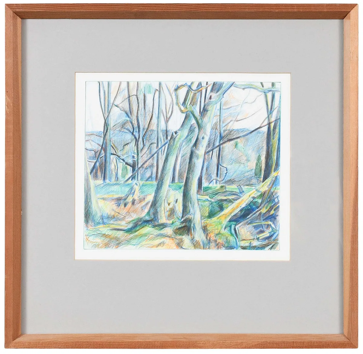 Forest Scene by Lamar Dodd, color pencil on paper, sold Sep 2026