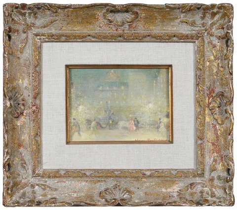 The Plaza, Nocturn by Johann Berthelsen, oil on prepared canvas board, sold Sep 2026