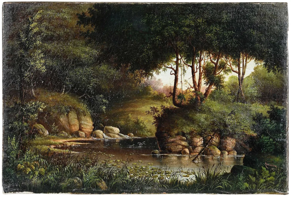 Robert W. Hanington, In The Forest, 1872, oil on canvas