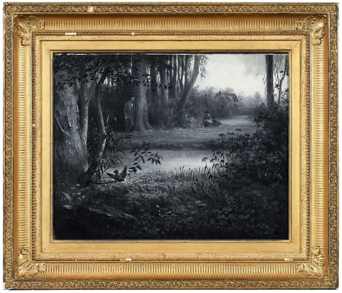 Serpents by William Holbrook Beard, oil on canvas en grisaille, sold Sep 2026