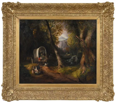 Rest on the Trail by Alvan Fisher, 1827, oil on canvas, sold Sep 2026