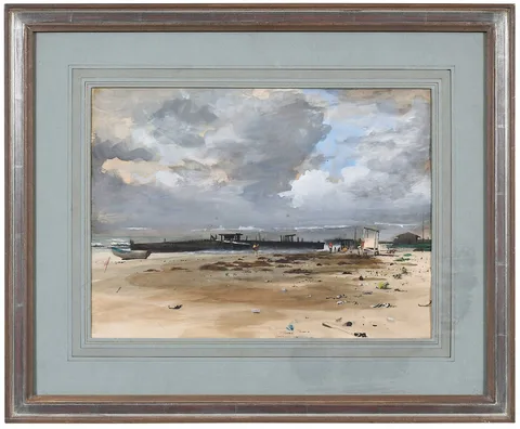 Walter Stuempfig, On the Jersey Shore, watercolor and gouache on paper