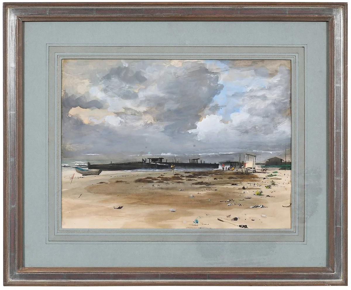 Walter Stuempfig, On the Jersey Shore, watercolor and gouache on paper