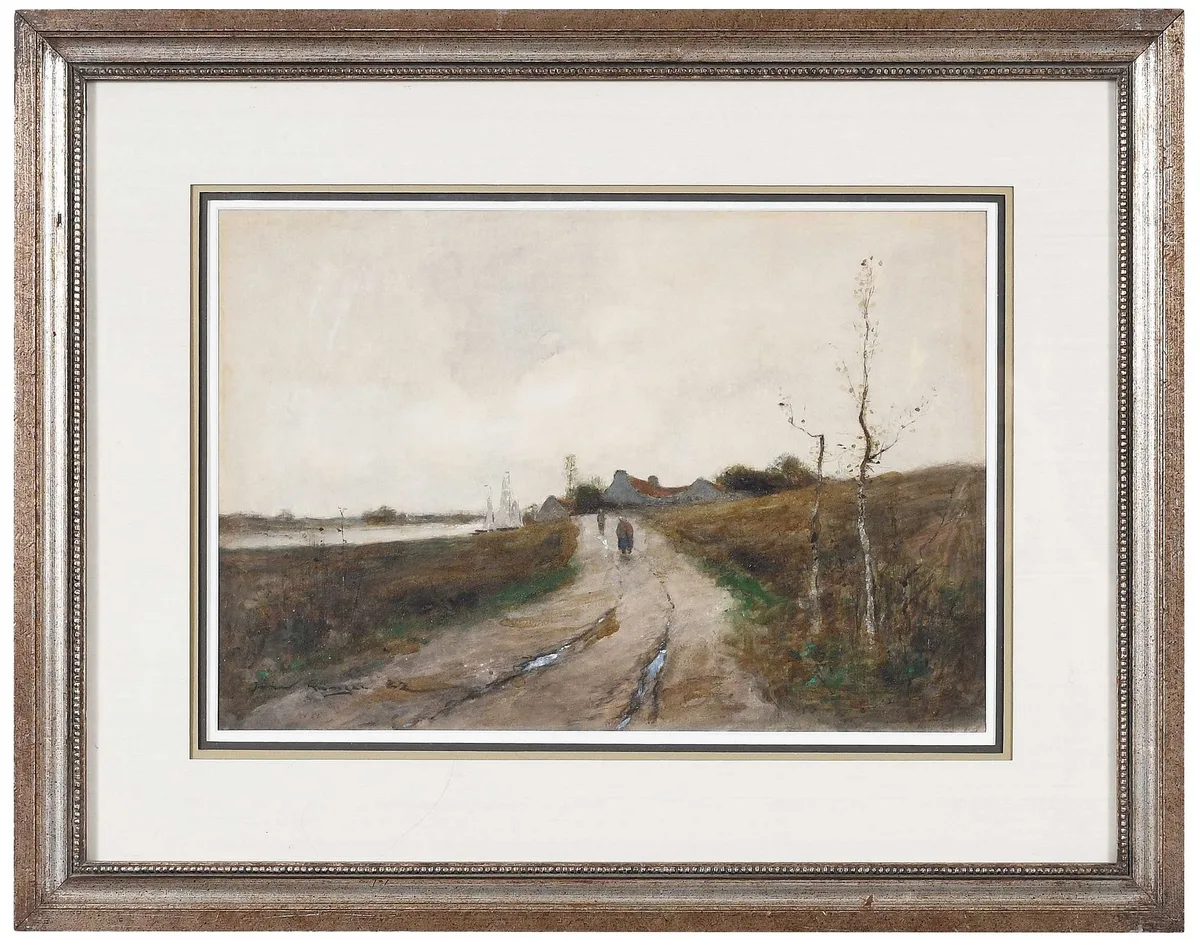 Figures on a Path by Henry Ward Ranger, 1922, watercolor and gouache on paper, sold Sep 2026