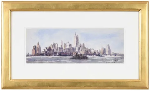 Reginald Marsh, Harbor, N.Y. Sept 7, 1930, watercolor on paper