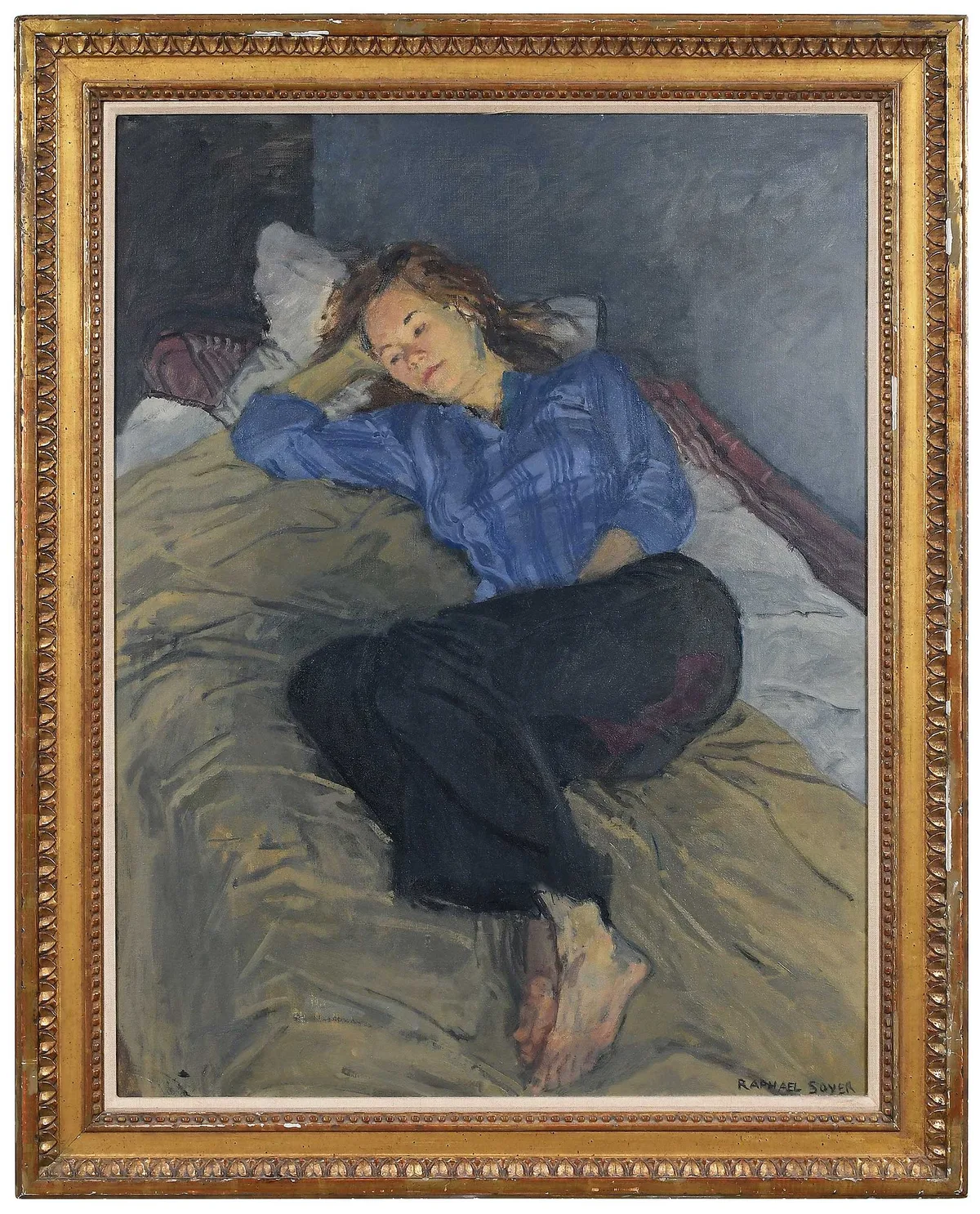 Rosemary Reclining by Raphael Soyer, 1973, oil on canvas, sold Sep 2026