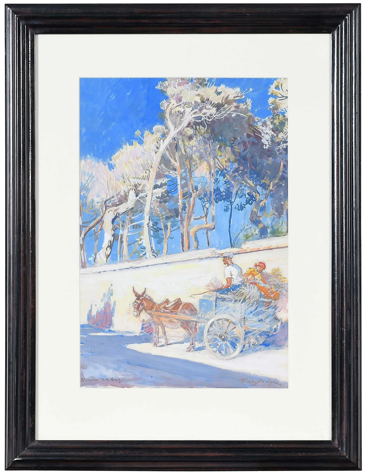 William de Leftwich Dodge, Road to Nettuno, 22 Aug, watercolor on paper