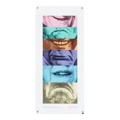 Six Colorful Expression (Frozen), for Parkett no. 29 (Hurowitz 59) by John Baldessari, 1991, Photographic screenprint in colors on porcelain enamel steel plate, sold Jul 2026