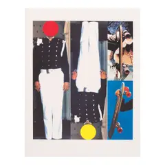 John Baldessari, Two Erect Figures/Two Skateboards (Hurowitz 78), 1995, Screenprint in colors on Fabriano Disegno paper