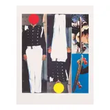 John Baldessari, Two Erect Figures/Two Skateboards (Hurowitz 78), 1995, Screenprint in colors on Fabriano Disegno paper