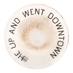 Ed Ruscha, He Up and Went Downtown, from the Artist Plate Project, 2020, Porcelain dinner plate multiple
