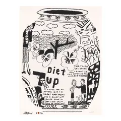 Jonas Wood, Diet 7up Pot, 2016, Screenprint in colors on wove paper