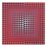 Victor Vasarely, Zoeld Red/Gray, 1972, BASF Luran in colors on aluminum