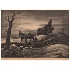 A Drink of Water (Fath 15) by Thomas Hart Benton, 1937, Lithograph on wove paper with GCM watermark, offered Jul 2026