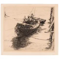 Armin Carl Hansen, The Sardine Barge (White 43), 1922, Etching on laid paper