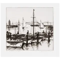 Gene Kloss, San Francisco Yacht Harbor (Kloss 323), 1935, Etching on wove paper