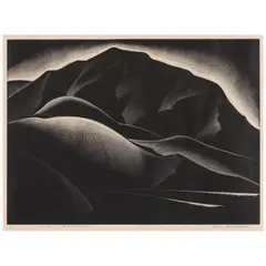 Paul Landacre, Dark Mountain (Wien 151, Zeitlin & Ver Brugge 39), 1934, Wood engraving on thin Japanese laid paper