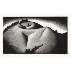 Paul Landacre, Hill (Wien 191), 1936, Wood engraving on japon paper