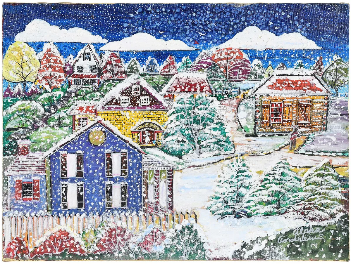 Alpha Andrews, August Storm, multimedia on canvas