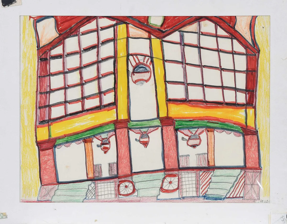 Henry Speller, Riverboat, 1994, marker and crayon on paper