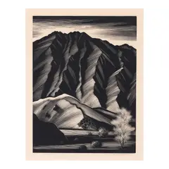 Paul Landacre, Smoke Tree (Wien 290, Zeitlin & Ver Brugge 107), 1953, Wood engraving on wove paper with Japan watermark