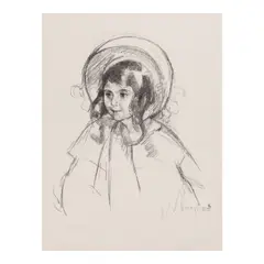 Mary Cassatt, Sara Wearing Her Bonnet and Coat (Breeskin 198), c. 1904, Lithograph on laid paper