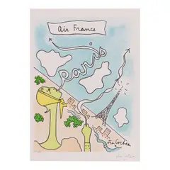 Jean Cocteau, Air France, Paris, c. 1946, Lithograph in colors on Arches paper