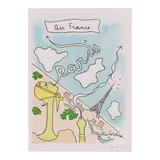 Jean Cocteau, Air France, Paris, c. 1946, Lithograph in colors on Arches paper