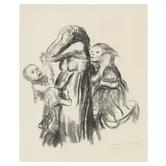 Käthe Kollwitz, Gefallen (Killed in Action) (Klipstein 153, Knesebeck 150), 1920, Lithograph on laid paper, Knesebeck's second C (final) state (of 3)