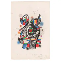 Joan Miró, Colombine au miroir (Columbine at the Mirror) (Mourlot 1202), 1980, Lithograph in colors on wove paper