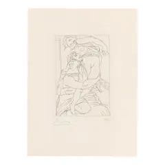 Pablo Picasso, Cinésias et Myrrhine (Cinesias and Myrrhine), pl. 3, from Lysistrata (Bloch 269, Baer 389, Cramer bk. 24), 1934, Etching on wove paper with MB watermark