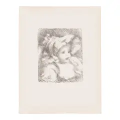 Pierre-Auguste Renoir, L'Enfant au Biscuit (Jean Renoir) (Child with Biscuit) (Delteil/Stella 31), c. 1898-99, Lithograph on Ingres de France laid paper with MBM watermark, a proof aside from the edition of 100