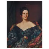 Scottish School, Portrait of a Louisa Cornwallis Maxwell, half-length seated, in a blue dress,, oil on canvas