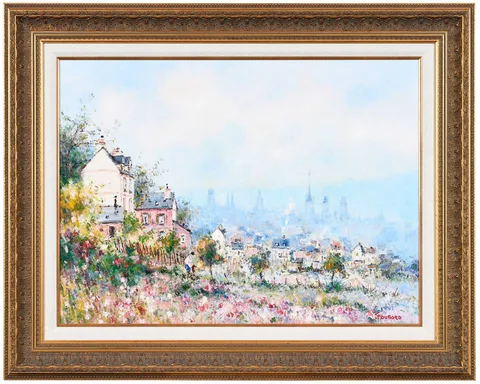 Les Fleurs sur les Hauteurs de Rouen by Jean-Pierre Dubord, oil on linen, sold Jul 2026