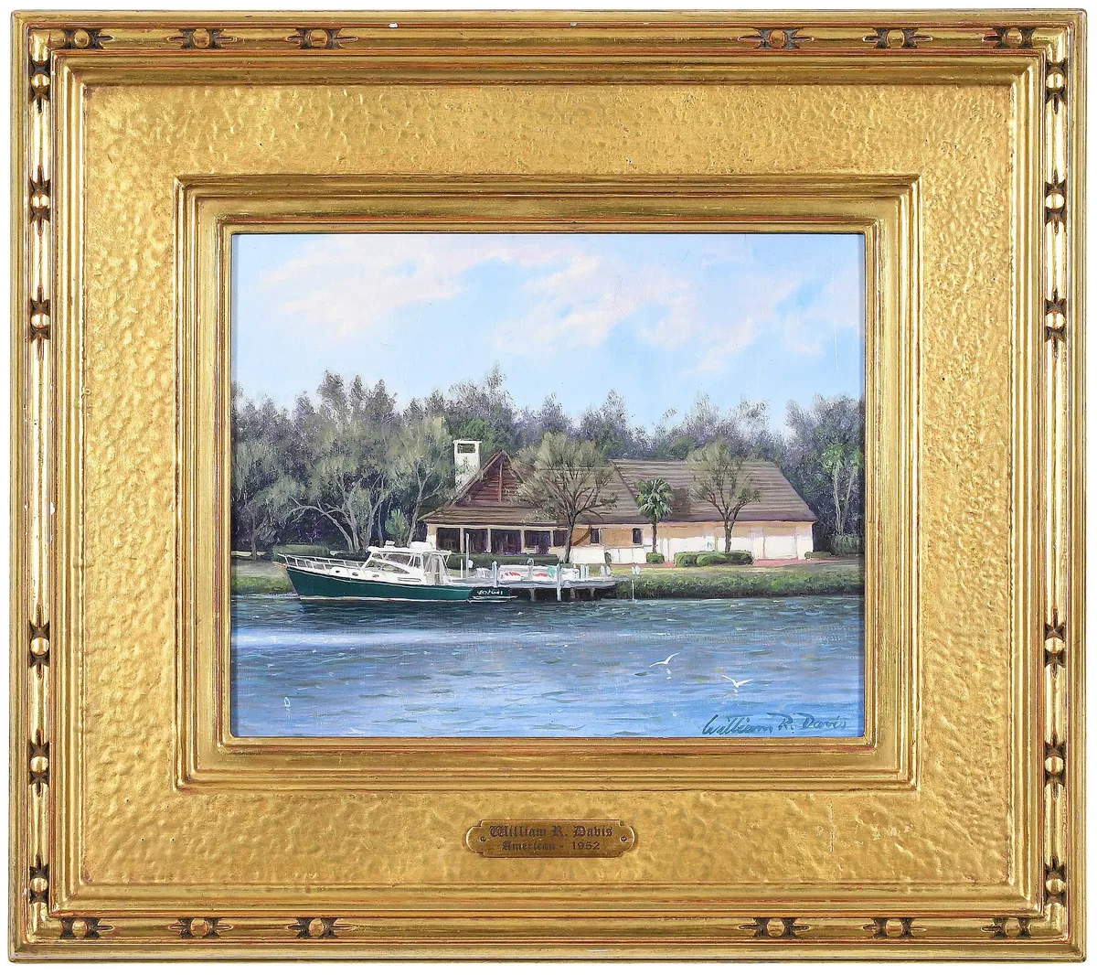 Dockside by William R. Davis, oil on board, sold Jul 2026