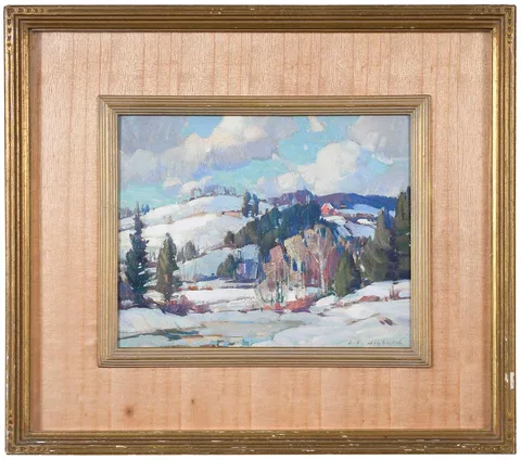 Aldro Thompson Hibbard, Winter Landscape, oil on board