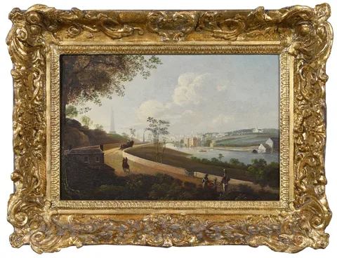 William Sadler II, A View of Dublin from Phoenix Park, oil on heavy copper panel