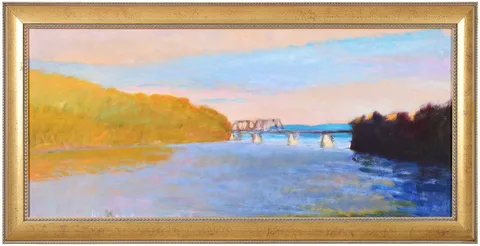 Wolf Kahn, Railroad Bridge New Hindale, New Hampshire (No. 87), 1988, oil on linen