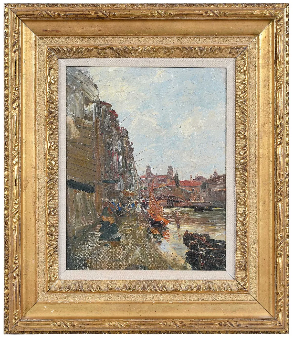 Lewis Herzog, Venice Scene, oil on canvas