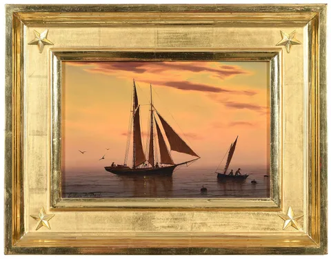 William R. Davis, Fisherman at Twilight, oil on board