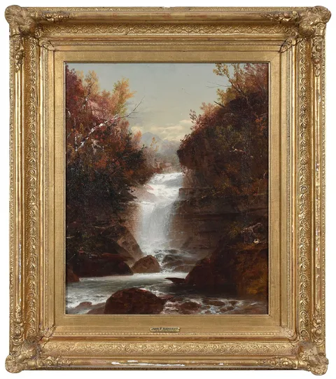 John Frederick Kensett, Waterfall in New England, 1863, oil on canvas