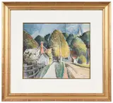Will Henry Stevens, Untitled, Country Lane and Church Steeple