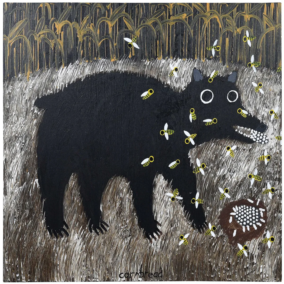 John "Cornbread" Anderson, Black Bear, acrylic on plywood