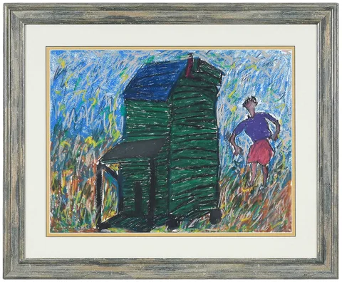 Beverly Buchanan, The Green House, 1994, oil pastel on paper