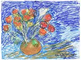 Beverly Buchanan, Red Tulips on Blue