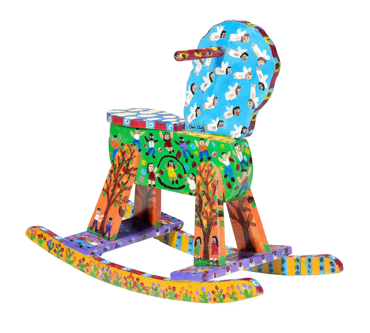 Rocking Horse by Chris Clark, carved and painted wood, sold May 2026