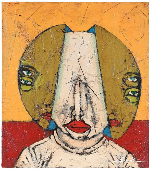 Michael Banks, Untitled, paint and tar on board