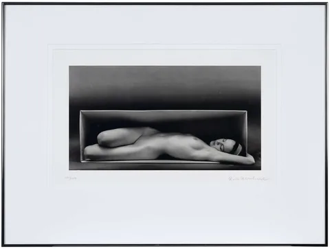 Ruth Bernhard, Nude In the Box, Horizontal, 1962, lithograph on heavy paper
