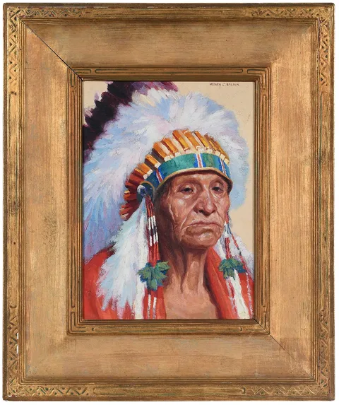 Henry Balink, Native American Chief, oil on canvas